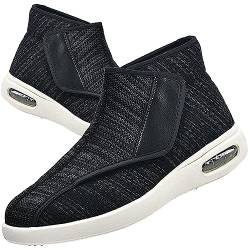 Aocase Schuhe Für Geschwollene Füße Herren mit Klettverschluss Verbandschuhe Herren Extra Weit Gesundheitsschuhe Damen Orthopädische Therapieschuhe,Black Gray,40 EU von Aocase