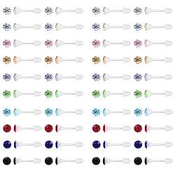 AoedeJ 80 Stück bunte Zirkonia Ohrringe Ohrstecker Ohrringe Kunststoff Ohrringe für empfindliche Ohren hypoallergen Ohrringe für Frauen Mädchen (3mm) von AoedeJ