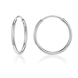 AoedeJ 925 Sterling Silber Creolen Ohrringe, Medizinische Klein Runde Ohrringe, Hypoallergene Silber Nasen Lippe Ringe, Helix Piercings Silber Knorpel Ohrringe für Damen Mädchen (16mm) von AoedeJ