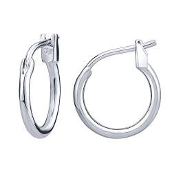 AoedeJ 925 Sterling Silber Creolen Silber Huggie Ohrringe Clip On Creolen Hypoallergen Ohrringe für Damen Herren (12mm) von AoedeJ