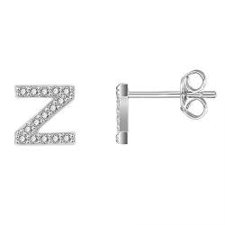 AoedeJ Initial Ohrringe für Mädchen 925 Sterling Silber Zirkonia Frauen Initial Alphabet Buchstabe Ohrstecker Hypoallergen (Z) von AoedeJ