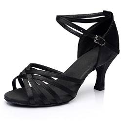 Aoguaro Hochhackige Schuhe mit weichen Sohlen, Latein-Tanzschuhe, Frauen Latein Bachata Tänzer Schuhe, rutschfeste weiche Kuhfell Sohle Sandalen für Frau von Aoguaro