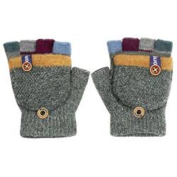 Aohhy Fingerhandschuh Herbst und Winter Kleinkind Warme Handschuhe Fünf Finger Fäustlinge verdicken Patchwork Unisex Fahrradhandschuhe Winterhandschuhe 2-4 Jahre alt, grau von Aohhy