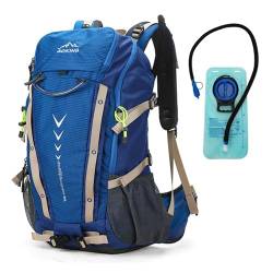 Aoking,Rucksack zum Wandern/Klettern,40L,YJN79807+Wasserblase 2 Liter,Standardelemente:abnehmbares Airflow-Mesh-Board,wasserdicht,SOS-Pfeife,Regenschutz von Aoking