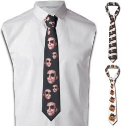 Aokizkdzsw Personalisiert Krawatten für Männer mit Foto Neuheit Krawatten Personalisierte Lustige Gesicht Krawatte Geschenke für Valentinstag oder Vatertag von Aokizkdzsw
