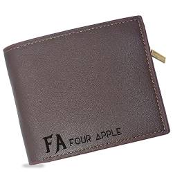 Aokizkdzsw Personalisierte Geldbörsen für Männer, Maßgeschneiderted Gravur Leder portmonee mit Namen,Maßgeschneiderte Geschenke für Vater,Hombre,Ehemann,Sohn,Schwarz,Button Wallet braun von Aokizkdzsw