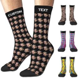 Aokizkdzsw Personalisierte Socken mit Foto, Socken Personalisiert mit Gesicht Lustige Socken Geschenke für Weihnachten Männer Frauen von Aokizkdzsw