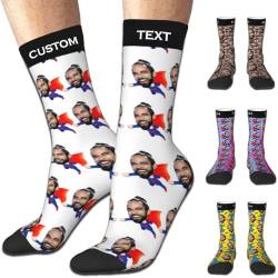 Aokizkdzsw Personalisierte Socken mit Foto, Socken Personalisiert mit Gesicht Lustige Socken Geschenke für Weihnachten Männer Frauen von Aokizkdzsw