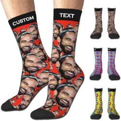 Aokizkdzsw Personalisierte Socken mit Foto, Socken Personalisiert mit Gesicht Lustige Socken Geschenke für Weihnachten Männer Frauen von Aokizkdzsw