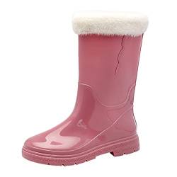 Aoklidil Gummistiefel Damen Gefütterte Gummistiefel Damen Gummistiefel Gefüttert Damen Gummistiefel Damen Gefüttert und Wasserdicht Gummistiefel Damen Gummistiefel Damen GefüTtert (TB-Pink, 37) von Aoklidil