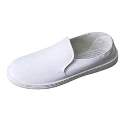 Herren Schuhe Herren Sneaker Atmungsaktive EIN-Fuß-Pedal-Faulschuhe für Herren Koreanische Modeschuhe Lässige Segeltuchschuhe Shoes for Men (White, 42) von Aoklidil