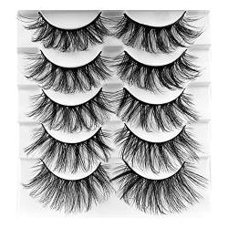 Wimpern Lashes Künstliche Lashes 5 Paar flauschige, natürlich aussehende, mehrschichtige künstliche Wimpern Natürliche Wimpern Lash (C, One Size) von Aoklidil