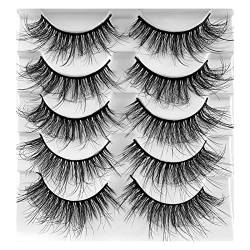 Wimpern Lashes Künstliche Lashes 5 Paar flauschige, natürlich aussehende, mehrschichtige künstliche Wimpern Natürliche Wimpern Lash (E, One Size) von Aoklidil