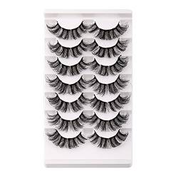 Wimpern Lashes Künstliche Lashes 7 Paar flauschige Kunst-Nerzwimpern, mehrschichtig und gekreuzt für dramatisches Volumen Falsche Wimpern Lash (A, One Size) von Aoklidil