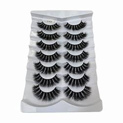 Wimpern Lashes Künstliche Lashes 7 Paar weiche Wimpern, mehrschichtig, verlängert, dick, verdickt, flauschig, falsche Wimpern, Wimpern, falsche Wimpern, dramatisch, 20 mm, Falsche (B, One Size) von Aoklidil