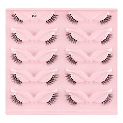 Wimpern Lashes Künstliche Lashes Falsche Wimpern natürlich und dick 5 Paar Augenschwanz verlängert dichte Wimpern Wimpern natürliche dichte Wimpern Künstliche Wimpern Lash (A, One Size) von Aoklidil