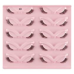 Wimpern Lashes Künstliche Lashes Falsche Wimpern natürlich und dick 5 Paar Augenschwanz verlängert dichte Wimpern Wimpern natürliche dichte Wimpern Künstliche Wimpern Lash (E, One Size) von Aoklidil