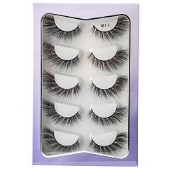 Wimpern Lashes Künstliche Lashes Falsche Wimpern natürlich und dick 5 Paar Augenschwanz verlängert dichte Wimpern Wimpern natürliche dichte Wimpern Upgrade-Verpackung Künstliche Wimpern (E, One Size) von Aoklidil