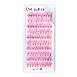 Wimpern Lashes Künstliche Lashes Farbige Wimperncluster, lockige Wimpern, rosa, blaue Farben, Wimpern, natürliche Wispy-Wimpernpackung mit gemischter Länge, weiche falsche Künstliche (E, One Size) von Aoklidil