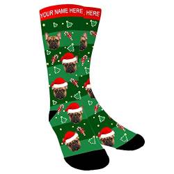 Aolun Socken Personalisiert Foto,Weihnachten Socken,Socken Individuell,Legen Sie Ihr Foto in Socken für Herren Damen von Aolun
