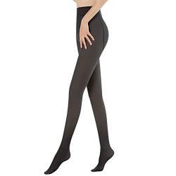 Aomig Thermo Strumpfhose Damen, Gefälschte Durchscheinend Strumpfhosen für Damen, High Waist Wärme Fleece Strumpfhosen Damen, Beine Abnehmen Schlanke Thermostrumpfhose (Schwarz（90g für 10~25℃）) von Aomig