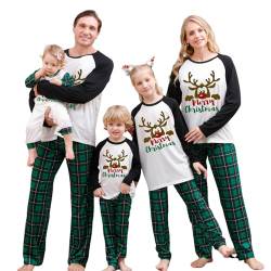 Aoouekul Weihnachtspyjama Familie Set Weihnachts Pyjama Damen Herren Kinder Baby Pet Christmas Schlafanzug Weihnachtsschlafanzug Couple (Weihnachten-4, M, Women) von Aoouekul