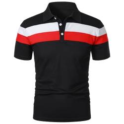 Herren Poloshirt Kurzarm Oversize Tshirt T-Shirts für Herren Summer Extra Lange Tshirts Arbeits T-Shirt Männer (DE/NL/SE/PL, Alphanumerisch, 4XL, Regular, Regular, Schwarz) von Aoouekul