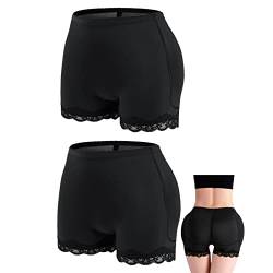 Aopukidor Hipenhance Detachable Padded Sculpt Wear, Women's Shapewear Control Panties Body Shaper Butt Lifter Padded, Butt Lift Shapewear for Women (Black 2PCS,L) von Aopukidor