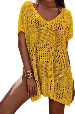 Aoracci Damen Gestrickte Strandkleid Bikini Cover-Ups Sommer Strandponcho Strandurlaub Badeanzug von Aoracci