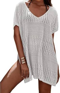 Aoracci Damen Gestrickte Strandkleid Bikini Cover-Ups Sommer Strandponcho Strandurlaub Badeanzug von Aoracci