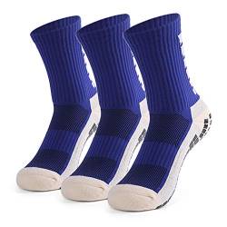 Aoresac Fußball Socken Herren Damen Rutschfeste Sport Socken für Fußball Basketball Trekking Radfahren (Blau), 40 Kurz von Aoresac