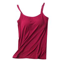 Aosbset Damen Weste Tank Top mit integriertem BH Sommer Damen Sport BH Spaghettiträger gepolstertes Leibchen Feuchtigkeitstransport von Aosbset