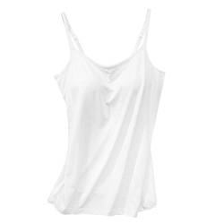 Aosbset Damen Weste Tank Top mit integriertem BH Sommer Damen Sport BH Spaghettiträger gepolstertes Leibchen Feuchtigkeitstransport von Aosbset