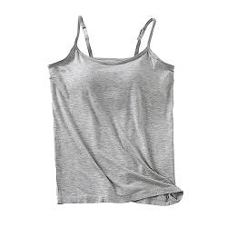 Aosbset Damen Weste Tanktop mit integriertem BH Ärmellos Slim Top Verstellbare Spaghettiträger Gepolstertes Top Bequeme Yoga Tanks Tops von Aosbset