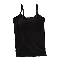 Aosbset Damen Weste Tanktop mit integriertem BH Ärmellos Slim Top Verstellbare Spaghettiträger Gepolstertes Top Bequeme Yoga Tanks Tops von Aosbset