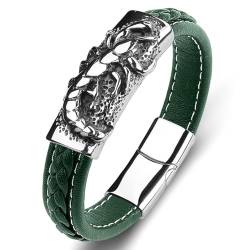 Aotiwe Armband für Männer, Armbänder für Herren Set Skorpion Grün Armbänder für Herren Dünn Pu Leder 20cm von Aotiwe