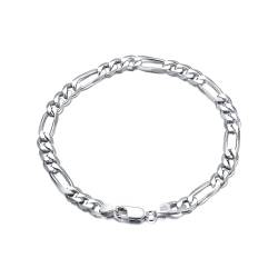 Aotiwe Armreif Damen Silber, Armband 925 Silber Figaro Kette Armband Set 3.3mm 19cm Geschenk für Freundin von Aotiwe