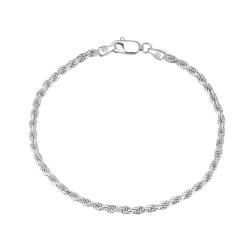 Aotiwe Armreif Silber Vintage, Bracelet 925 Silver Seilkette Armkettchen Frauen 2.3mm 19cm Geschenke für Freundin von Aotiwe