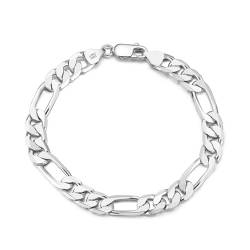 Aotiwe Bracelet Silver, Armreif 925 Silber Figaro Armband Damen Liebe 19cm Geschenke für Freundin von Aotiwe