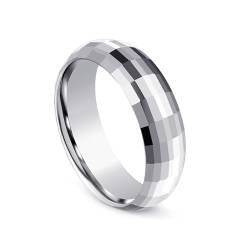Aotiwe Eheringe Herren, Herren Ringe Fantasy Raute Poliert 6mm Silber Knuckle Ring Wolfram Größe 49 (15.6) von Aotiwe