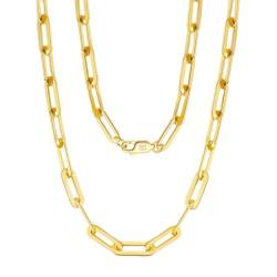 Aotiwe Halsketten Set, Kette 925 Silber Damen Büroklammerkette 2,2 mm Necklace Women Bridal Gold 50cm von Aotiwe