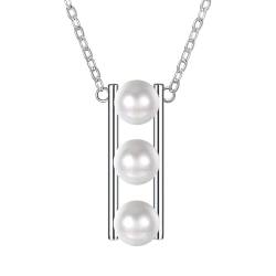 Aotiwe Halsketten für Frauen, Cute Necklace 3 Perlen Necklace Chain Silber 925 Silber Freundin Geschenk von Aotiwe
