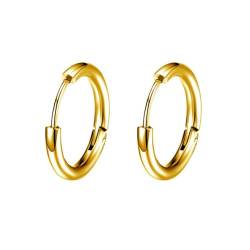 Aotiwe Ohrclips Creolen, V Ohrringe Damen Gold Runde Form 18mm Boho Ohrringe Edelstahl Damen Geschenk von Aotiwe