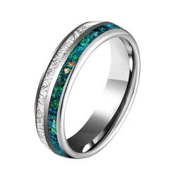 Aotiwe Promise Ring Silber, Eheringe für Männer Metallfolie 6mm Freundschaftsringe Männer Wolfram Größe 49 (15.6) von Aotiwe