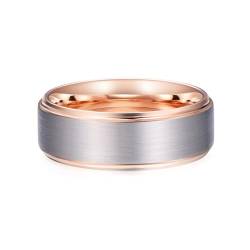 Aotiwe Ring Herren Rosegold, Eheringe für Herren Matt Gebürstet Herren Ringe Breit Wolfram Größe 70 (22.3) von Aotiwe