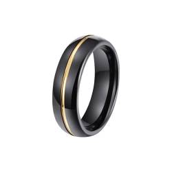 Aotiwe Schwarze Ring, Schmuck Ring Einfache Polierte Nut Wedding Rings Wolfram Größe 60 (19.1) von Aotiwe