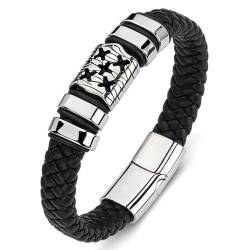 Aotiwe Zartes Armband, Herren Armband Schwarz Typ X Herren Armbänder Dünn Pu Leder 20cm von Aotiwe