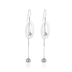 Drop Earrings, Ohrringe Silber Elegant „0“ Hängt mit Bällen 925 Silber Ohrringe 63.5mm Geschenk für Freundin von Aotiwe