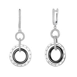Earrings Set, Ohrringe Boho Runder Anhänger Ohrringe Damen Vintage Silber mit Weiß Zirkonia 925 Silber von Aotiwe