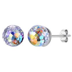 Ohrringe Herbst, Ohrringe Damen Boho Style Ball Ohrringe Frauen Bunt mit Kristall 925 Silber von Aotiwe